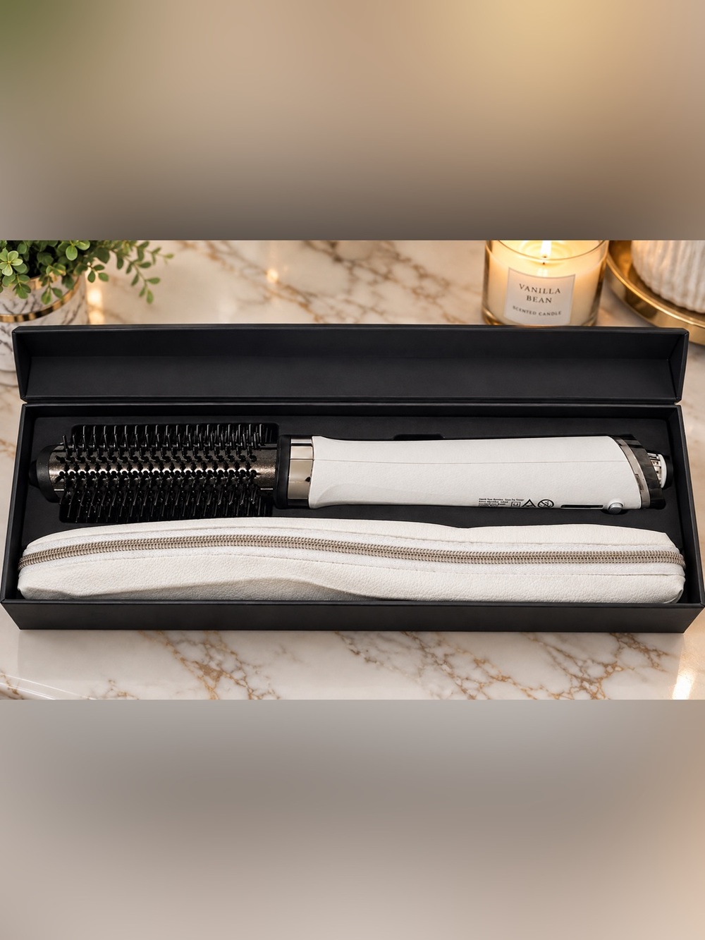 ghd White Heated Round Brush with Black Bristles